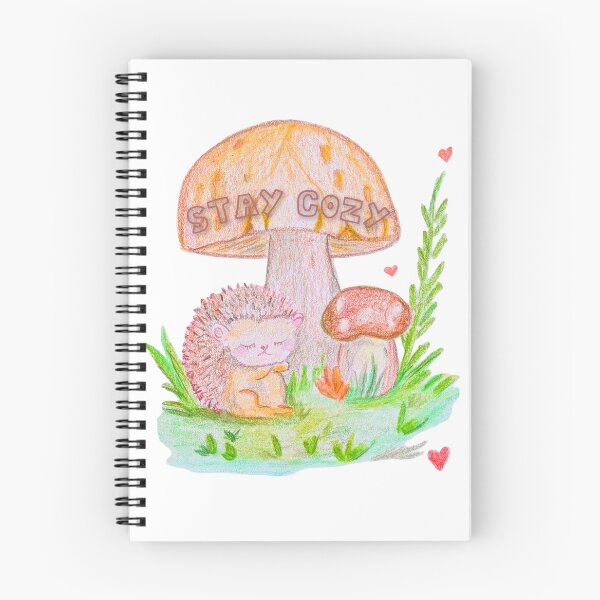 Item preview, Stay Cozy – Sleeping hedgehog under a mushroom (hand-drawn) designed and sold by alilu-art .