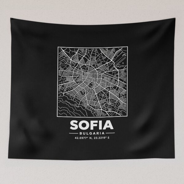Item preview, Sofia Bulgaria Street Map Minimalist City Grid Graphic designed and sold by Whirx.