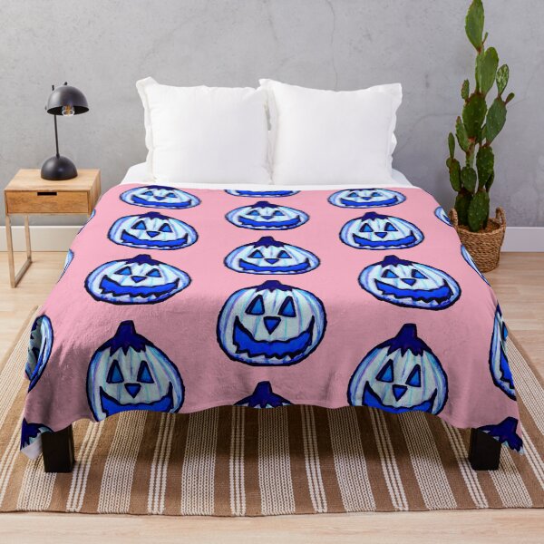 Item preview, Icy Blue Pumpkin on a Field of Light Pink designed and sold by BleedStainArt.