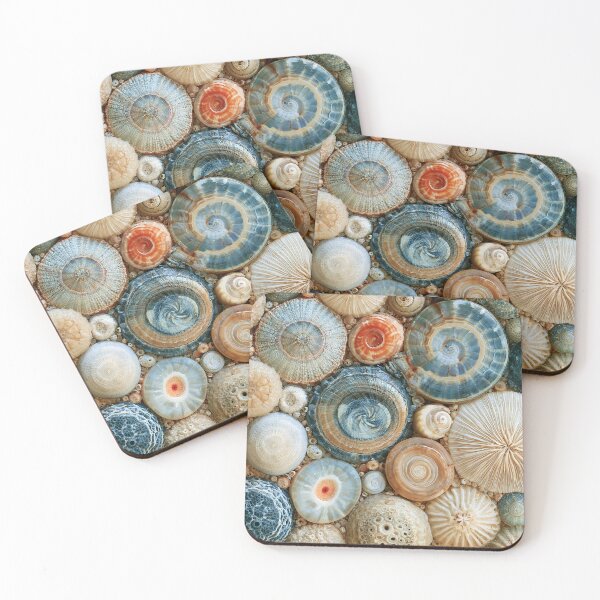 Item preview, Natural Shell & Coral Macro —  Fossil Reef designed and sold by Atlas-of-Worlds.