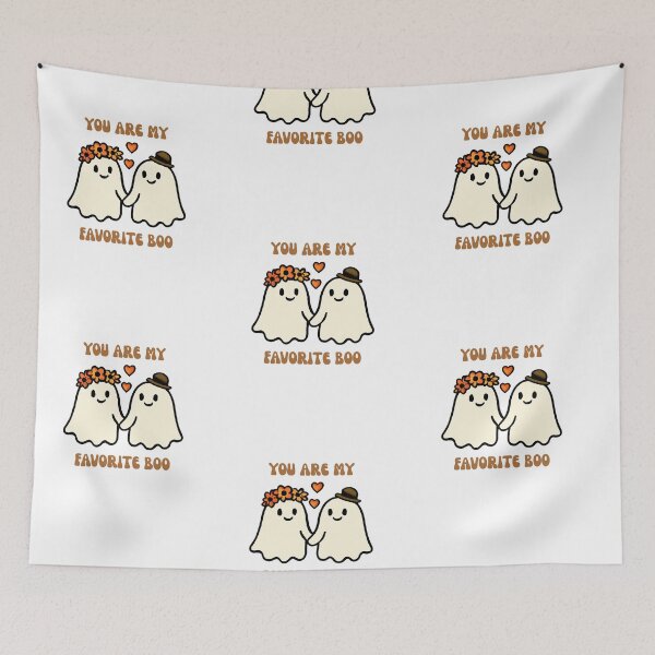 Item preview, You Are My Favorite Boo Cute Ghost Couple Halloween Sticker Art designed and sold by wildsilencee.