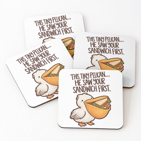 Item preview, Pelican eating a sandwich designed and sold by The  Knick Knack Nook.