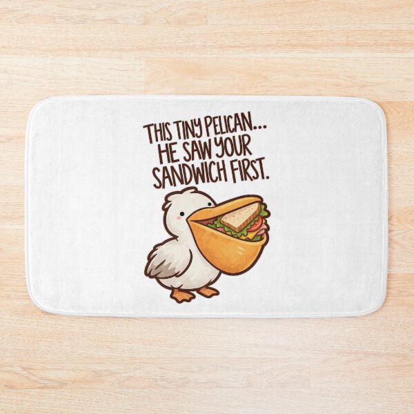 Item preview, Pelican eating a sandwich designed and sold by The  Knick Knack Nook.