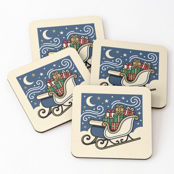 Item preview, Santa's Sleigh Full of Christmas Presents at Night designed and sold by AIG - Andrei Ilie Graphics.