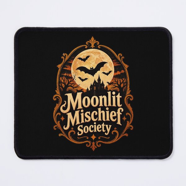 Item preview, Moonlit Mischief Society Vintage Full Moon Castle Bats Halloween designed and sold by Neon Bones Studio.
