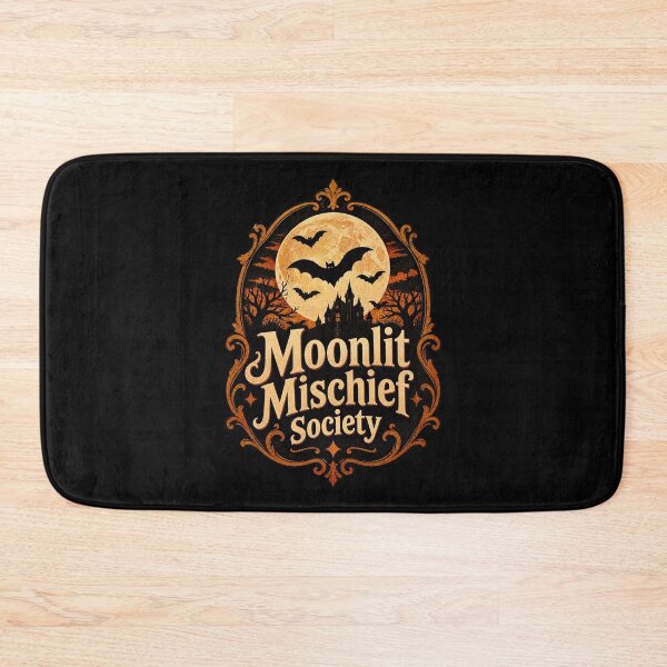 Item preview, Moonlit Mischief Society Vintage Full Moon Castle Bats Halloween designed and sold by Neon Bones Studio.