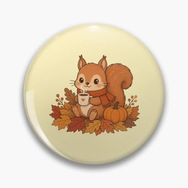 Item preview, Cozy Autumn Squirrel Coffee & Pumpkin Gift designed and sold by creativerooney.