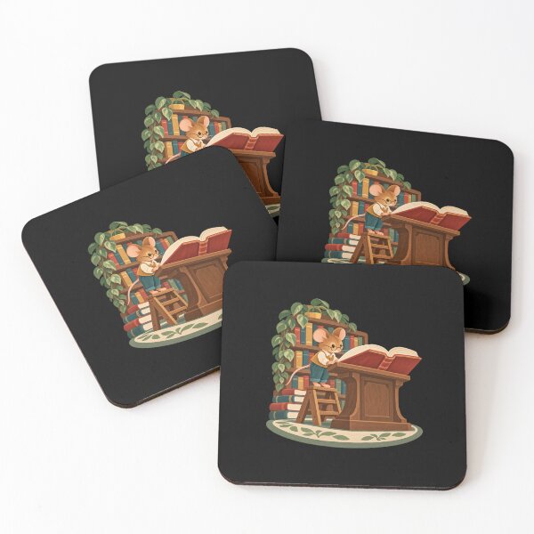 Item preview, Cozy Library Mouse Reading a Giant Book designed and sold by AMICO77.