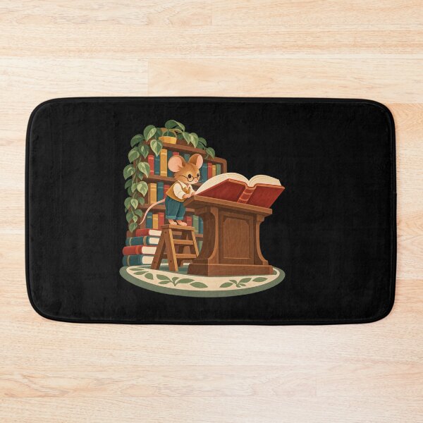 Item preview, Cozy Library Mouse Reading a Giant Book designed and sold by AMICO77.