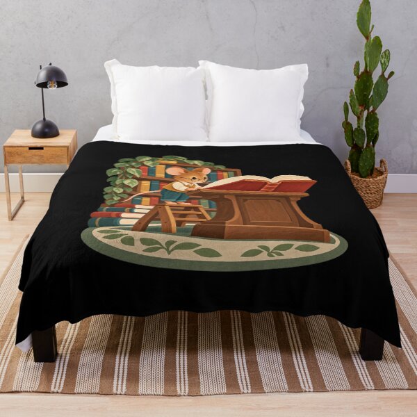 Item preview, Cozy Library Mouse Reading a Giant Book designed and sold by AMICO77.