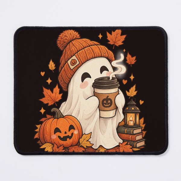 Item preview, Cozy Halloween Ghost Pumpkin Halloween Coffee Lover Fall Season Design designed and sold by Drifka.