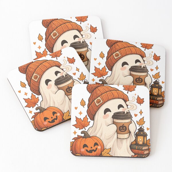 Item preview, Cozy Halloween Ghost Pumpkin Halloween Coffee Lover Fall Season Design designed and sold by Drifka.