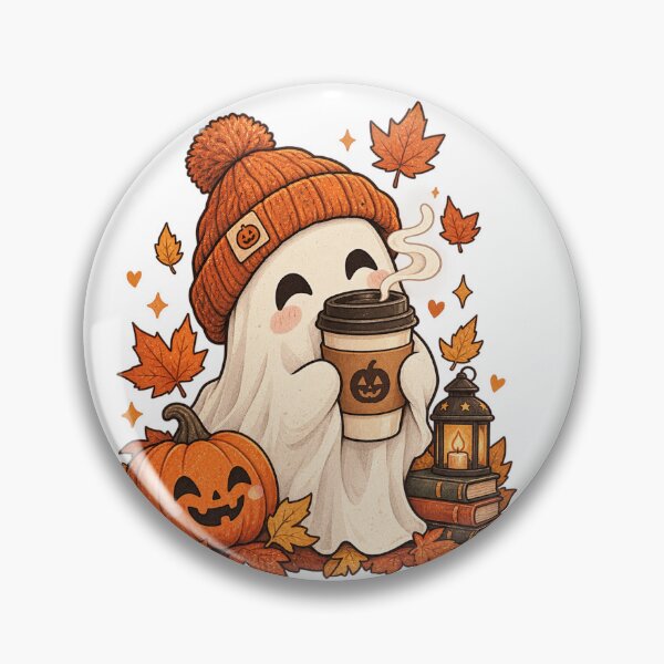 Item preview, Cozy Halloween Ghost Pumpkin Halloween Coffee Lover Fall Season Design designed and sold by Drifka.