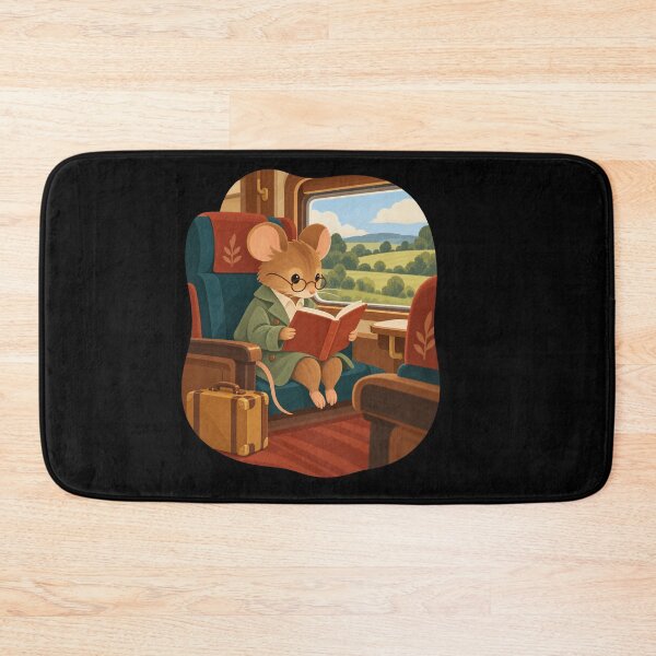 Item preview, Cozy Mouse Reading on a Countryside Train designed and sold by AMICO77.