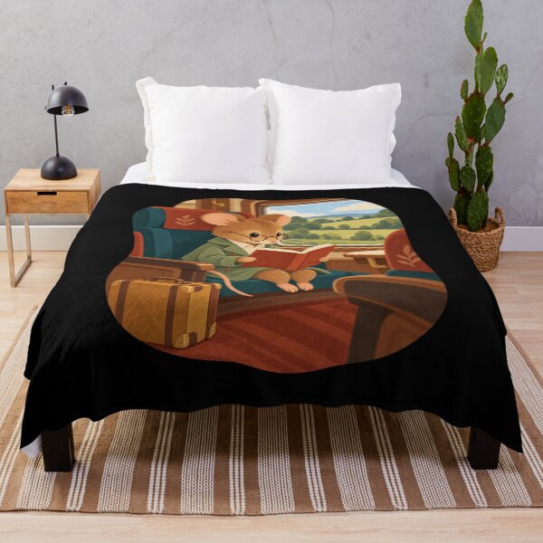 Item preview, Cozy Mouse Reading on a Countryside Train designed and sold by AMICO77.