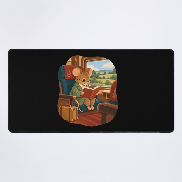 Item preview, Cozy Mouse Reading on a Countryside Train designed and sold by AMICO77.