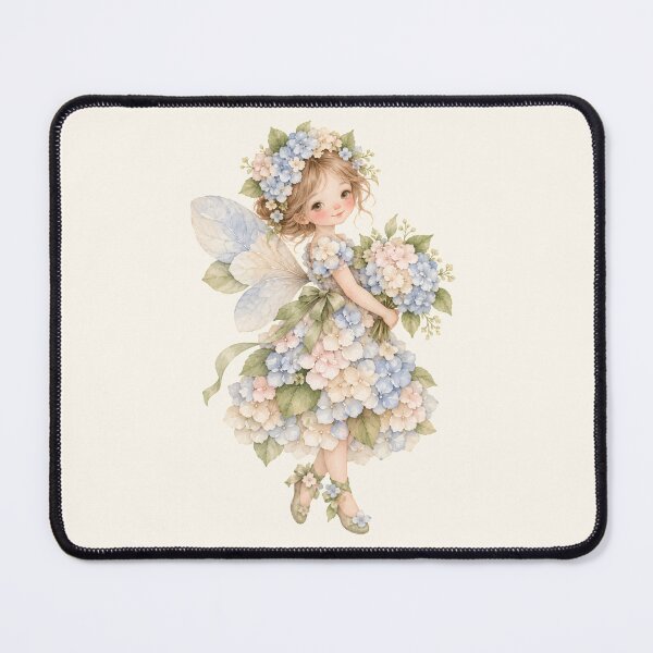 Item preview, Blue Hydrangea Flower Fairy – Cottagecore Watercolor Fairy Art designed and sold by looplandger.