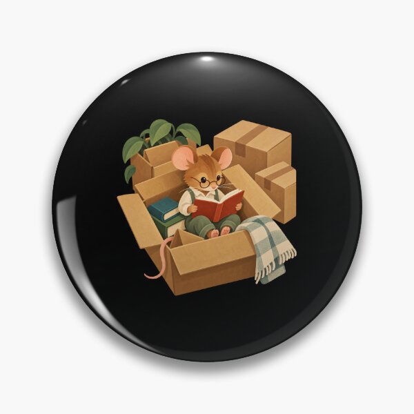 Item preview, Cozy Mouse Reading in a Moving Box designed and sold by AMICO77.