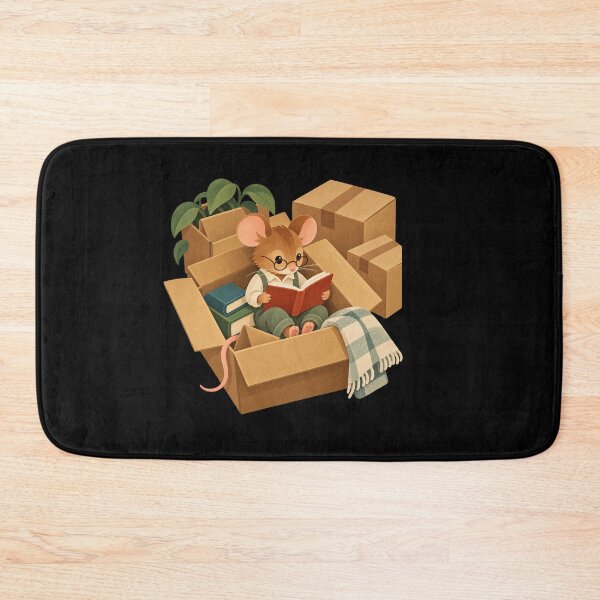 Item preview, Cozy Mouse Reading in a Moving Box designed and sold by AMICO77.
