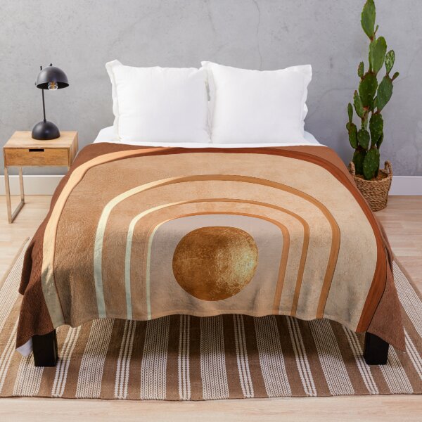Item preview, Terracotta Sunset Arches and Golden Sphere Minimalist Print designed and sold by MargaretWiktor.