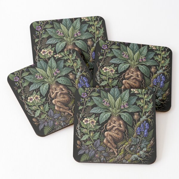 Item preview, Dark Botanical Mandragora Officinarum, Mandrake Herbal Illustration I designed and sold by Yaremchuk.