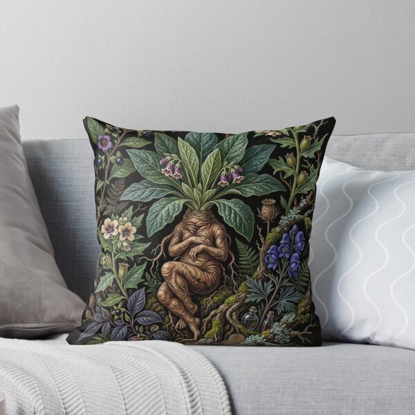 Item preview, Dark Botanical Mandragora Officinarum, Mandrake Herbal Illustration I designed and sold by Yaremchuk.