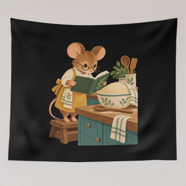 Item preview, Cozy Mouse Reading a Recipe in the Kitchen designed and sold by AMICO77.