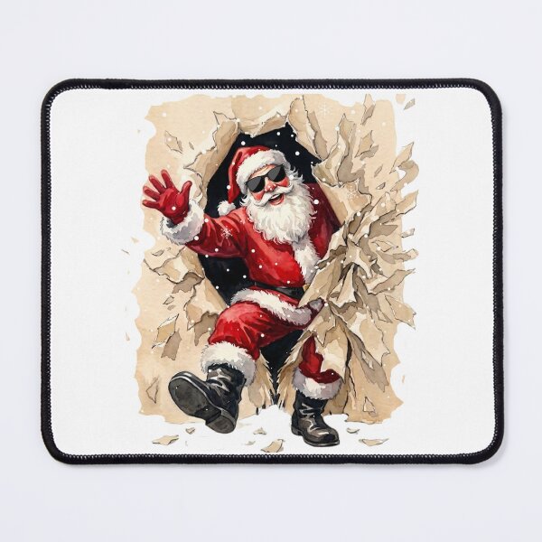 Item preview, Santa Claus with cool sunglasses tearing wrapping paper designed and sold by VibranPalette.