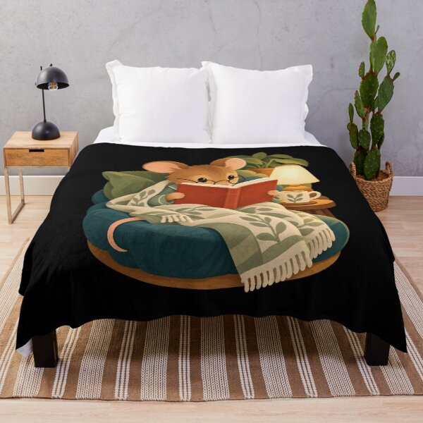 Item preview, Cozy Mouse Reading Under a Soft Blanket designed and sold by AMICO77.