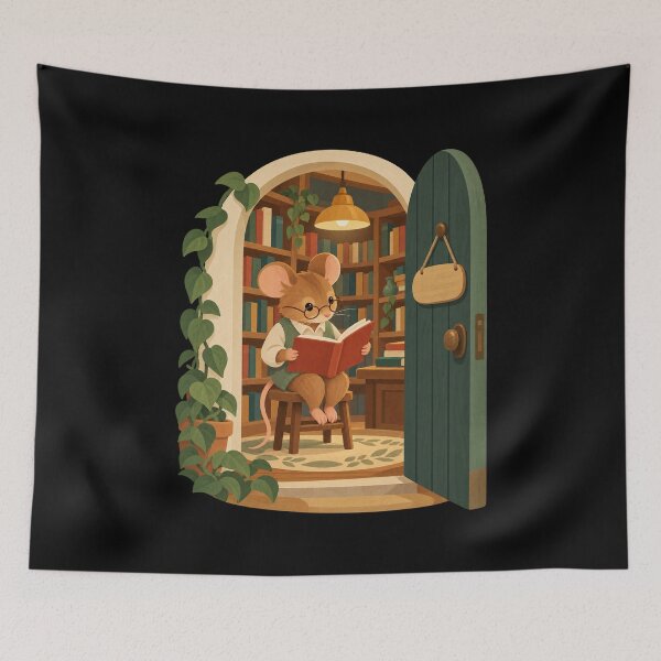Item preview, Cozy Mouse Reading in an After Hours Library designed and sold by AMICO77.