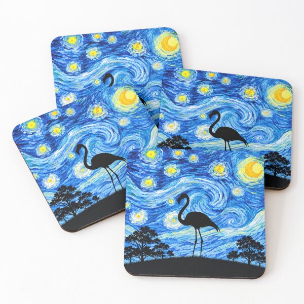 Item preview, Funny Flamingo Starry Night Painting Moon Star Zoo Boys Girls designed and sold by FurryHavenPH.