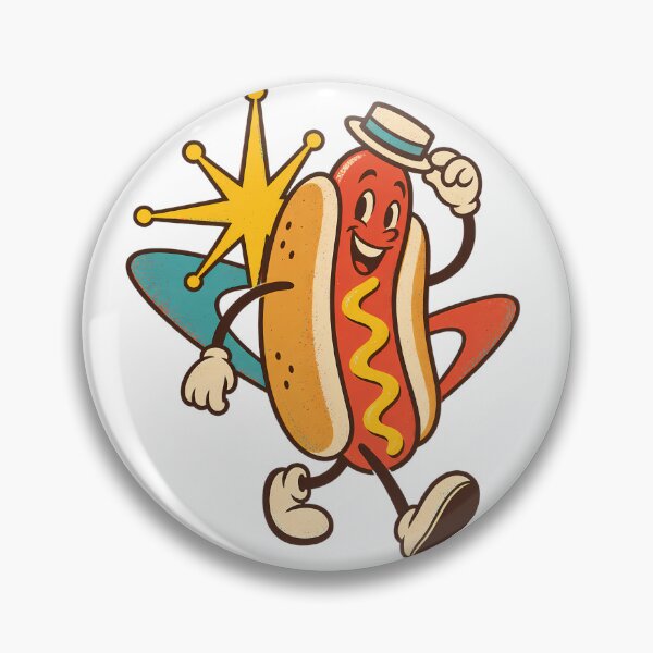 Item preview, Retro Atomic Hotdog Mascot Tipping His Hat designed and sold by bwanaboards.