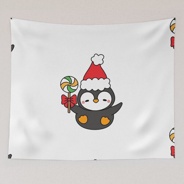 Item preview, Cute Christmas Penguin Holding Lollipop Sticker designed and sold by lailakhalaf.