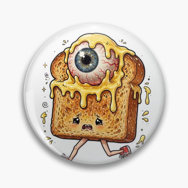 Item preview, Funny Toast Eye – Weird Cute Surreal Food Character Design designed and sold by GoldenSparkleShop.