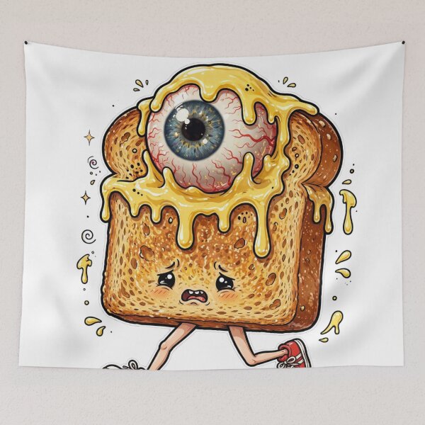 Item preview, Funny Toast Eye – Weird Cute Surreal Food Character Design designed and sold by GoldenSparkleShop.