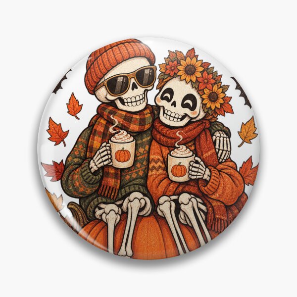 Item preview, Cozy Skeleton Couple Pumpkin Spice Autumn Halloween Love designed and sold by Drifka.