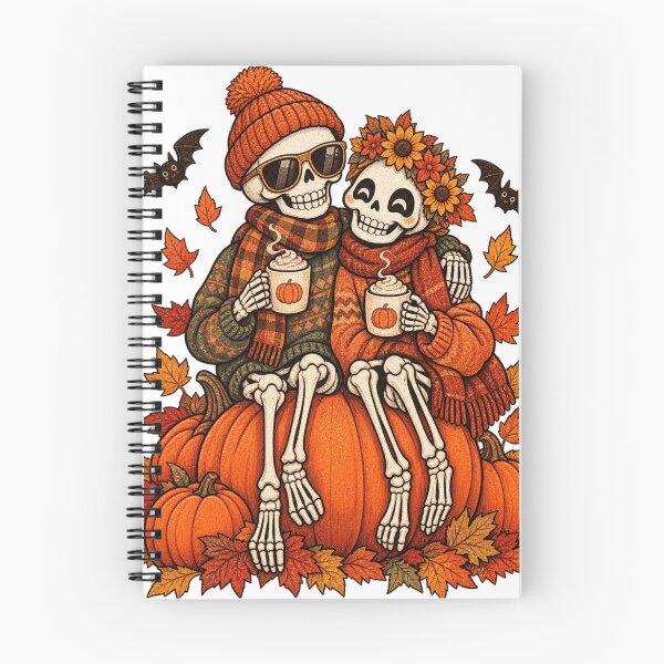Item preview, Cozy Skeleton Couple Pumpkin Spice Autumn Halloween Love designed and sold by Drifka.