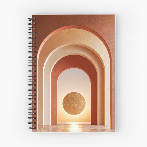 Item preview,  Terracotta Sunset Arches and Golden Sun Minimalist Print designed and sold by MargaretWiktor.
