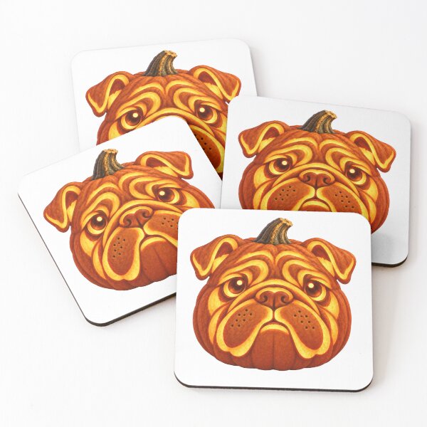 Item preview, English Bulldog Pumpkin Halloween – Cute Carved Pumpkin Dog designed and sold by Bud the Pug & Friends .