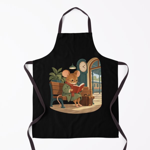 Item preview, Cozy Mouse Reading at a Railway Station designed and sold by AMICO77.