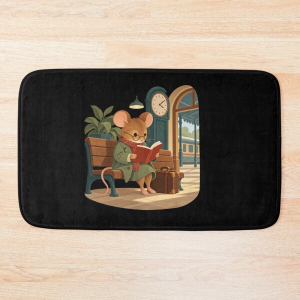 Item preview, Cozy Mouse Reading at a Railway Station designed and sold by AMICO77.