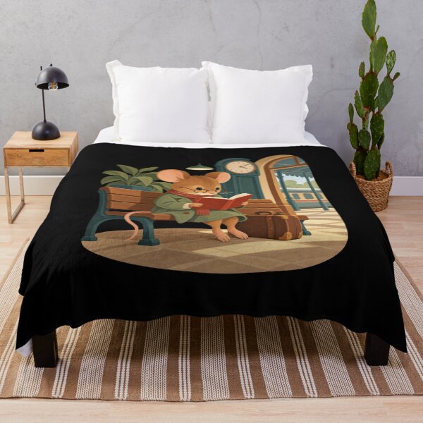 Item preview, Cozy Mouse Reading at a Railway Station designed and sold by AMICO77.
