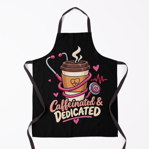 Item preview, Caffeinated And Dedicated Funny Nurse Coffee Stethoscope  designed and sold by CrazySzoopWorld.