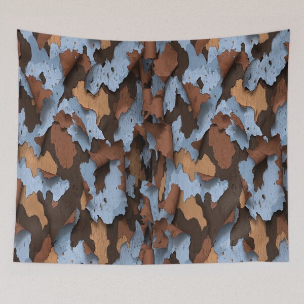 Item preview, Chipped Blue and Brown Weathered Paint Art designed and sold by Piotrek0001.