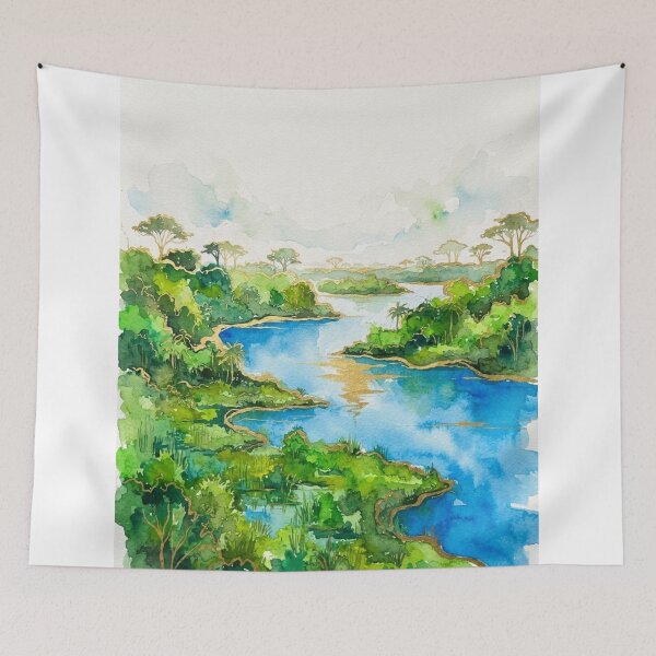 Item preview, Gualeguaychú River in Watercolor - Argentine Landscapes designed and sold by Esencia Argentina.