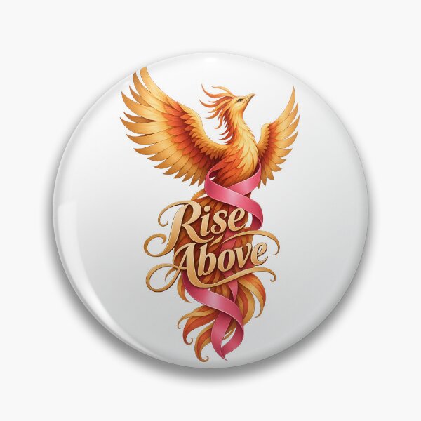 Item preview, Rise Above Phoenix Bird Ribbon Cancer Survivor designed and sold by UniversPlant | Blooming with Hope.