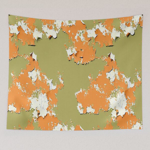 Item preview, Aged Olive and Orange Peeling Paint Plaster designed and sold by Piotrek0001.