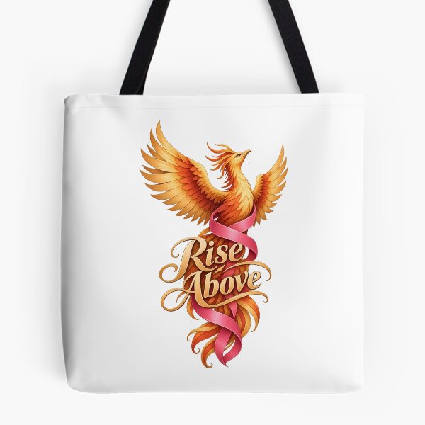 Item preview, Rise Above Phoenix Bird Ribbon Cancer Survivor designed and sold by UniversPlant | Blooming with Hope.