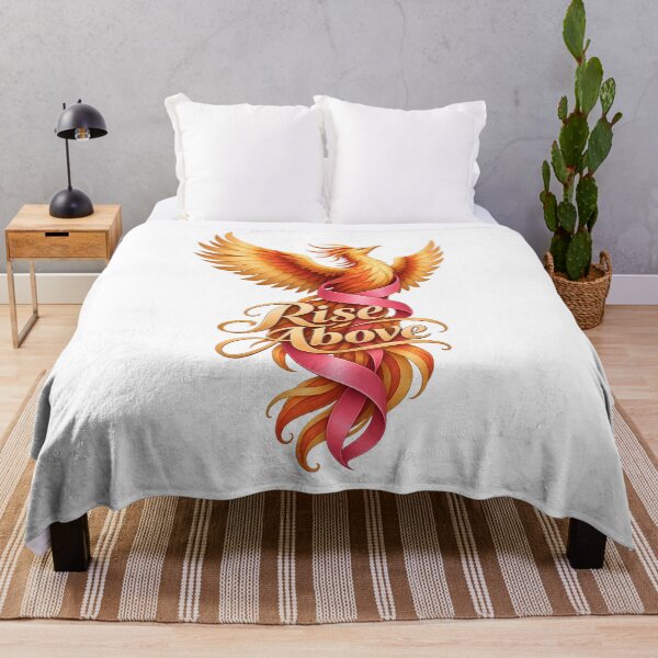 Item preview, Rise Above Phoenix Bird Ribbon Cancer Survivor designed and sold by UniversPlant | Blooming with Hope.