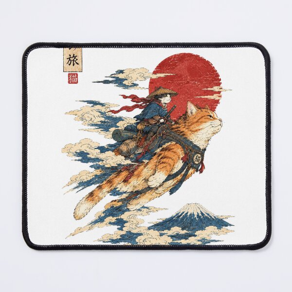 Item preview, Samurai Cat Riding Giant Cat Ukiyo E designed and sold by Dlvznbm.